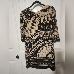 A black and cream cute design dress